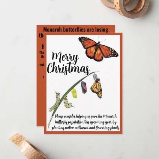 Help de Monarch vlinder te redden Notitiekaartje (Voorkant / Achterkant in situ)