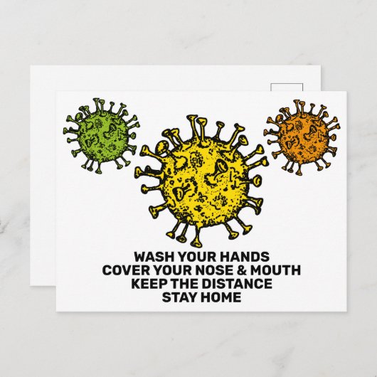 Help de veiligheid van het Corona-virus Covid19 te Briefkaart (Voorkant / Achterkant)