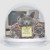 Help Desk Cat, Office, Fun Cats meme Snow Globe Sneeuwbol (Voorkant)