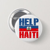 HELP HAITI FLAG RONDE BUTTON 5,7 CM (Voorkant /achterkant)