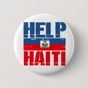 HELP HAITI FLAG RONDE BUTTON 5,7 CM