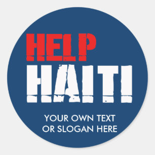 HELP HAITI RONDE STICKER