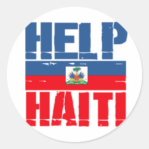 HELP HAÏTI VLAG RONDE STICKER