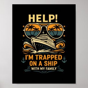 Help, ik zit vast op een schip met mijn familie Cr Poster