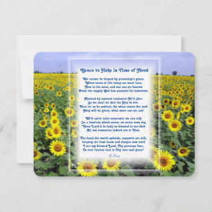 "Help in tijd van nood" Christelijk gedicht  Feestdagenkaart