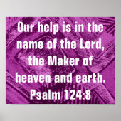 Help is in het Lord Psalms bijbelvers poster (Voorkant)