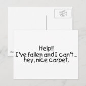 Help Ive gevallen en ik kan... Hey mooi tapijt Briefkaart (Voorkant / Achterkant)