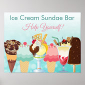 Help jezelf bij Ice Cream Sundae Bar-Poster Poster (Voorkant)