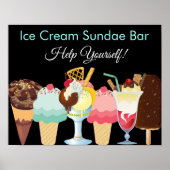 Help jezelf bij Ice Cream Sundae Bar-Poster Poster (Voorkant)
