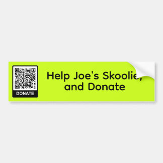 Help Joe's Skoolie, en Doneer Bumpersticker