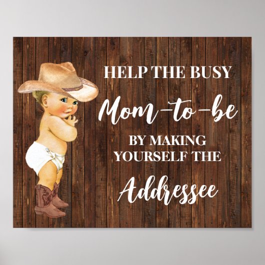 Help mam om jezelf te richten Cowboy Shower Poster (Voorkant)