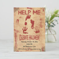 HELP ME Bloederige voetafdruk & handafdruk Hallowe
