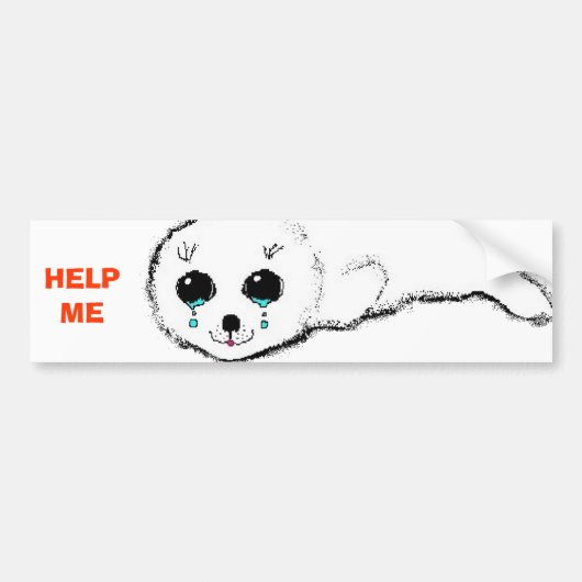 HELP ME BUMPERSTICKER (Voorkant)