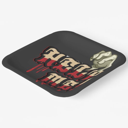 Help me met Zombie Hand Papieren Bordje (Gebogen)