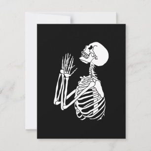 Help me Skeleton bidden op een Feestdagenkaart