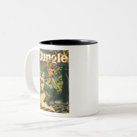 Help me Tarzan - Oerwoud - koning van het Oerwoud Tweekleurige Koffiemok (Voorkant links)