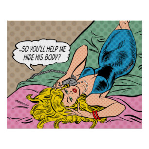 "Help me zijn lichaam te verbergen?" Canvas afdruk Perfect Poster