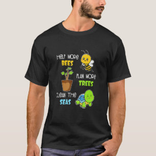Help meer bijen Plant meer bomen de Zeeen app rein T-shirt
