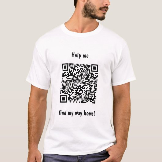 Help mij mijn weg naar huis te vinden QR Code T-shirt (Voorkant)
