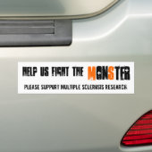 Help ons bij de strijd tegen het monster - MS Stic Bumpersticker (Op auto)