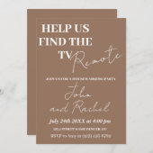 Help ons de TV-afstandsbediening leuke housewarmin Kaart (Voorkant / Achterkant)