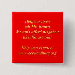 Help onze stad Mr Brown... Vierkante Button 5,1 Cm