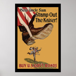 Help oom Sam Stamp uit de Kaiser-Vintage WW1 Poster