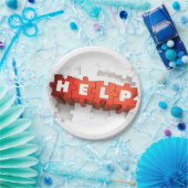 Help puzzelstukpapieren Borden Papieren Bordje (Feest)