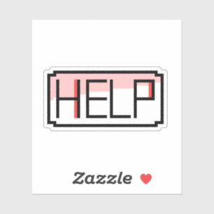 Help! Retro RPG Chat Box Pixel Design Sticker