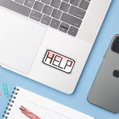 Help! Retro RPG Chat Box Pixel Design Sticker (Laptop met iPhone)