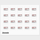 Help! Retro RPG Chat Box Pixel Design Vierkante Sticker (Vel)