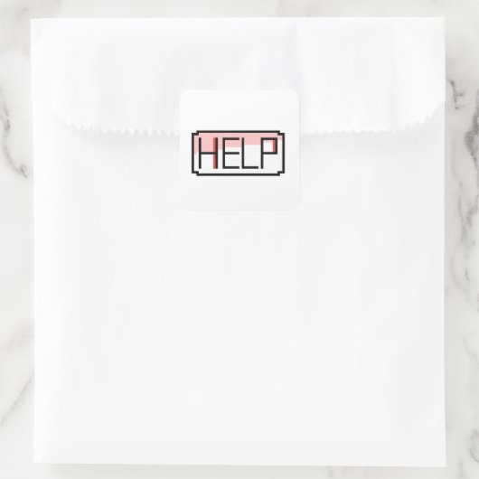Help! Retro RPG Chat Box Pixel Design Vierkante Sticker (Tas)