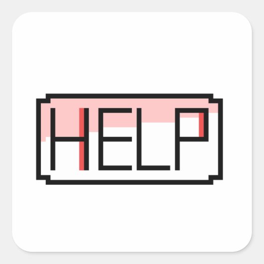 Help! Retro RPG Chat Box Pixel Design Vierkante Sticker (Voorkant)