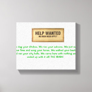 HELP WILDE GEEN IERSE BEHOEFTE TOEPASSEN IRISH REV CANVAS AFDRUK