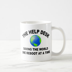 Helpdesk redt de wereld één reboot tegelijk koffiemok