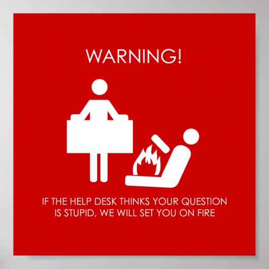 Helpdesk Waarschuwing Poster (Voorkant)