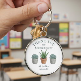 Helpend me groeien Waterverf Succulent Bedankt Sleutelhanger