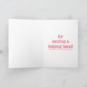 Helpende hand Dank u Kaart (Binnen)