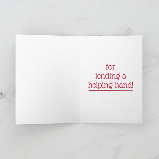 Helpende hand Dank u Kaart (Binnen)