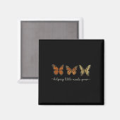 Helpende Kleine Geesten Groeien Vlinder Retro Lera Magneet (Voorkant / Achterkant)