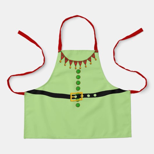 Helper Elf Costume van Santa Schort (Voorkant)