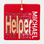 Helper Extraordinaire CUSTOM Keramisch Ornament (Achterkant)