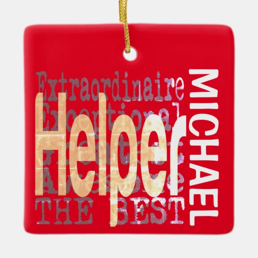 Helper Extraordinaire CUSTOM Keramisch Ornament (Voorkant)