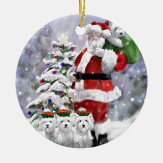 Helpers van de Kerstman Keramisch Ornament (Voorkant)