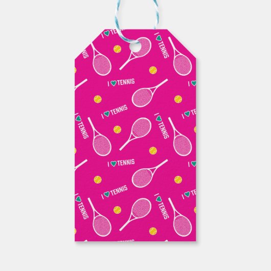 Helroze, ik hou van tennis cadeaulabel (Achterkant)