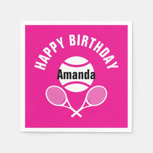 Helroze, ik hou van tennis servet (Voorkant)