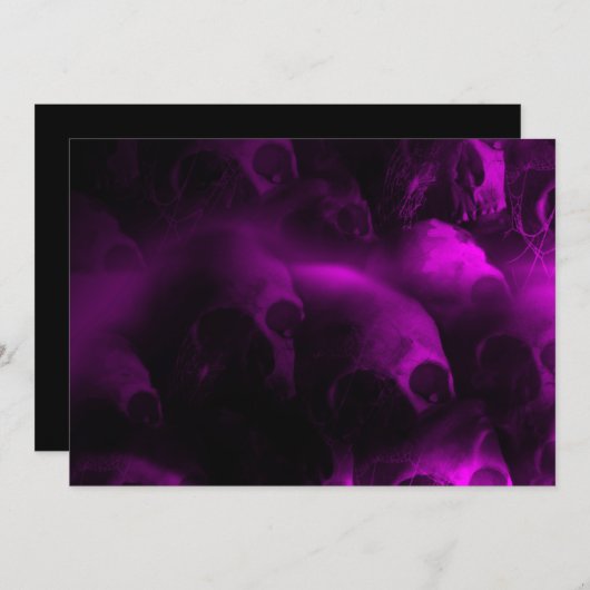 Helroze Schedel Halloween Uitnodiging (Voorkant / Achterkant)