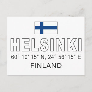 Helsinki Coördinaten Briefkaart