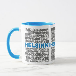 HELSINKI en andere steden mok - kies stijl en kleu