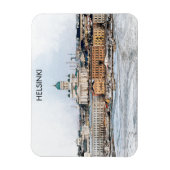 Helsinki Finland City Panorama Uitzicht Magneet (Verticaal)